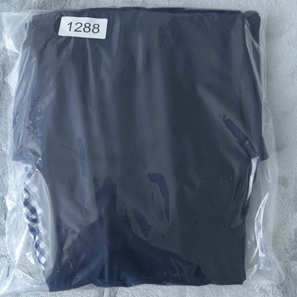 J. Crew Women's Shift Mini Dress Gingham Print Bell Sleeve Back Zip Navy Size M - Picture 14 of 14